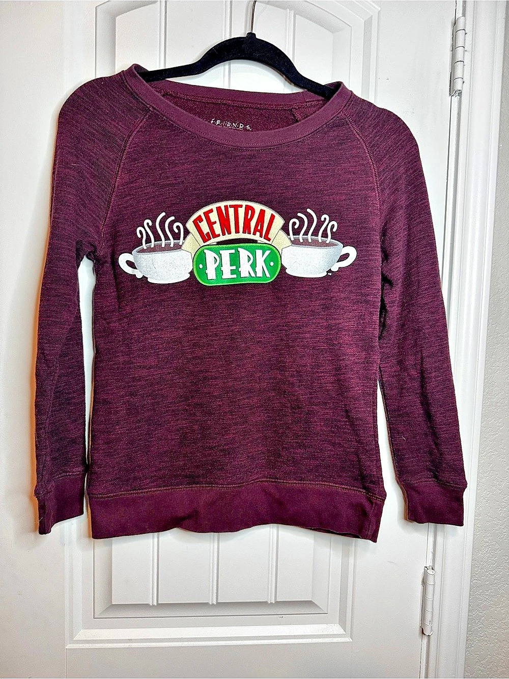 Friends Central Perk Graphic Sweatshirt Purple small